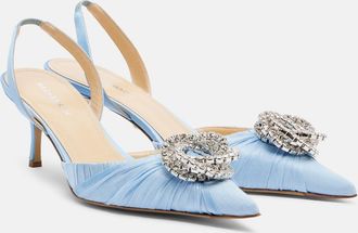 Mach & Mach Galaxy embellished satin slingback pumps