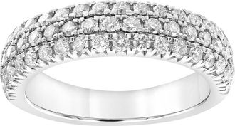 Grown Brilliance 1.024.00 Carat 14K White Gold Round Cut Lab Grown Diamond Wedding Band for Women- Color/Clarity-IBSI