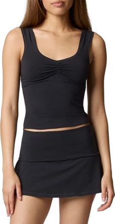 Florence By Mills Ruched Bust Cotton Blend Tank in Black at Nordstrom, Size X-Small