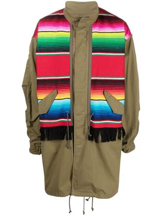 Junya Watanabe Cappotto midi con inserti - Verde