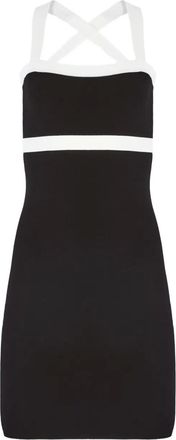 Nina Ricci Gebreide mini-jurk met contrast - Zwart