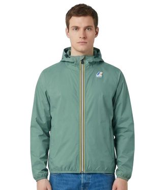 K-Way Green Logo Hood Jacket