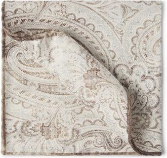 Brunello Cucinelli Double face silk pocket square in Panama at Nordstrom