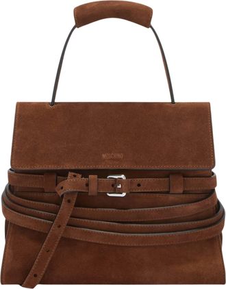 Moschino Borsa Crosta Suede Shoulder Bag