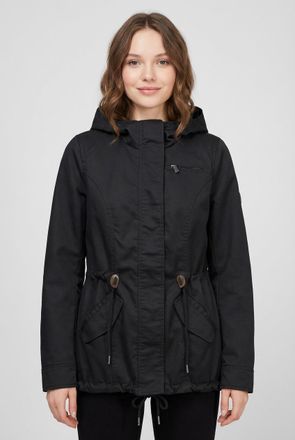 Only Parka ONLY ONLLORCA LIFE CANVAS PARKA CC OTW, Damen, Gr. XL, schwarz, Web, Obermaterial: 80% Polyester, 20% Baumwolle, unifarben, regular fit h&uuml;ftlang