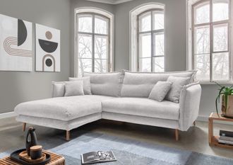 Inosign Ecksofa »Lazio modern und bequem, schmale Armlehnen, tolle Detailverarbeitung« zwei verschiedene Fussfarben wählbar