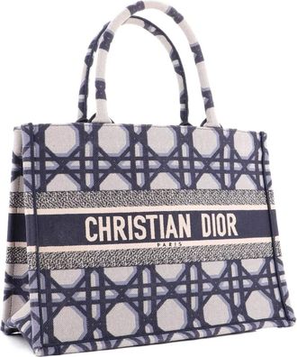 Dior Book Macrocannage Canvas Medium tote bag - Blauw