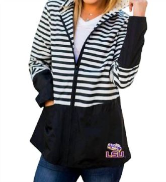 Gameday Couture Lsu On The Move Striped Jacket In Black & White