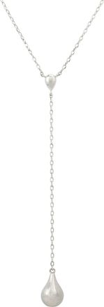 Savvy Cie Jewels RHODIUM PLATED TEARDROP NECKLACE