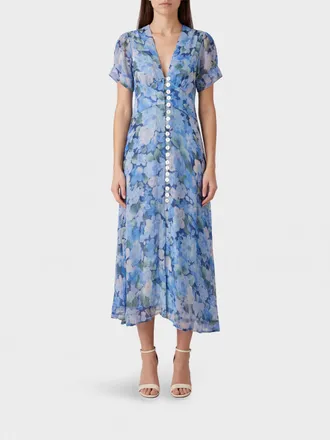Rixo London Novara Floral-Print Viscose Midi Chemisier Dress