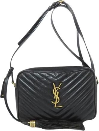 Saint Laurent Pre-owned Cross Body Bags, female, Black, Size: ONE SIZE Pre-owned Leather Crossbody Bag