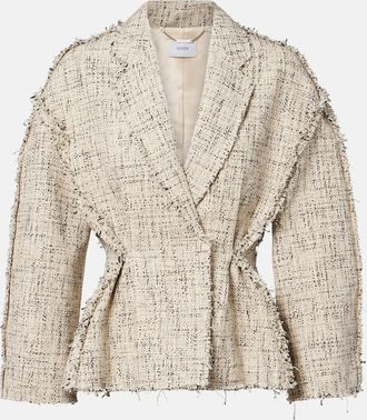 Erdem Cotton-blend tweed peplum jacket
