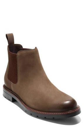 Cole Haan Chamberlin Grand Water Resistant Chelsea Boot in Truffle Nubuck /Black at Nordstrom Rack, Size 8.5