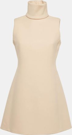 Calvin Klein Beige Crepe Mock Neck Mini Dress