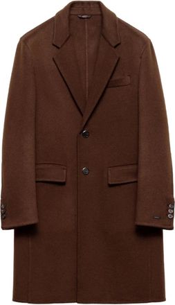 Prada Cappotto monopetto con revers classici - Marrone