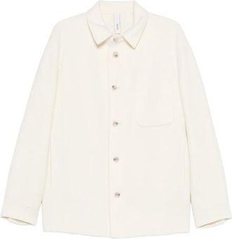 Hevò button-down shirt jacket - White