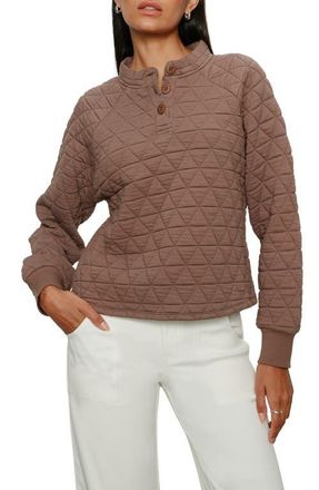 Sanctuary Quilted Sweatshirt in Morel Brown at Nordstrom, Size Xx-Large P