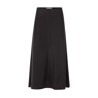Rich & Royal Wol Spijkerrok - Dames - Midirokken - Bruin - XL - Wol - Rokken
