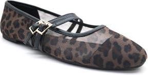 Kenneth Cole Mackenzie Mary Jane Flat in Leopard Mesh at Nordstrom Rack, Size 8.5