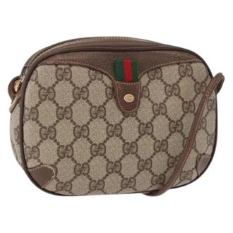 Gucci Pre-owned Cross Body Bags, female, Beige, Size: ONE SIZE Pre-owned Canvas Cross Body Bag