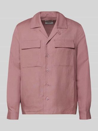 Antony Morato Regular Fit Hemdjacke aus Leinen-Viskose-Mix in Rostrot, Gr&ouml;&szlig;e 46