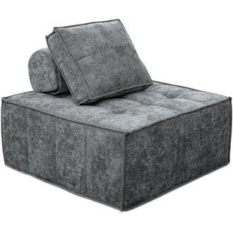 Habitat et Jardin Poltrona in velluto - 96 x 100 x 89 cm - Grigio