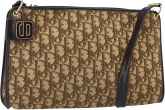 Dior Pre-owned Vintage Trotter Canvas Schoudertas - Dames - Vintage Schoudertas - Beige - ONE Size - Vintage