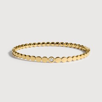 Monica Vinader Gold Solo Graduated Diamond Bangle Lab Grown Diamond