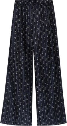Tory Burch Wide Broeken - Dames - Wijde Broeken - Blauw - 2XS - Broeken