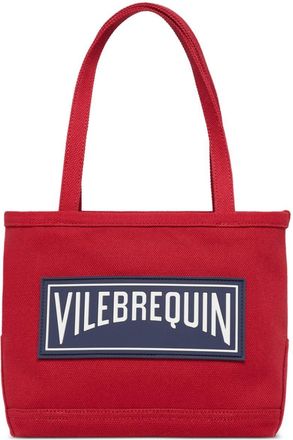 Vilebrequin logo-appliquéd cotton beach bag - unisex - Cotton - One Size - Red