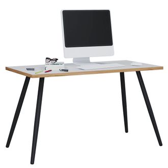VCM Vcm - Mesa De Escritorio Mesa De Oficina Scandanivischer Retro Look Salia 110x80 Cm (blanco / Roble De Miel)