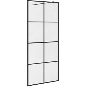 vidaXL Vidaxl - Mampara Ducha Accesible Vidrio Esg Transparente Negro 90x195 Cm