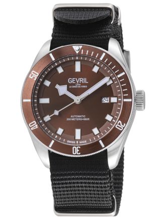 Gevril Group Mens Yorkville Brown Dial steel Watch - Black - One Size