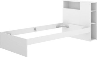 Dmora Letto singoloCadini, Sommier per camera da letto, Giroletto per stanza, Struttura porta materasso, 99x218 h96 cm, Bianco - Dmora