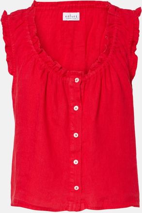 Velvet Tana ruffled linen top