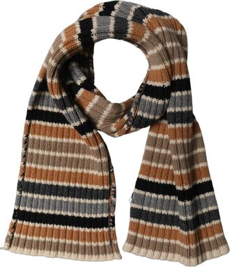 Dolce & Gabbana Multicolor Striped Knitted Viscose Shawl Womens Scarf