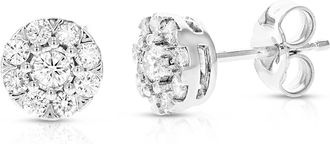 Vir Jewels 1/2 cttw Lab Grown Diamond Composite Earrings in 14K White Gold With Push Backs For Women