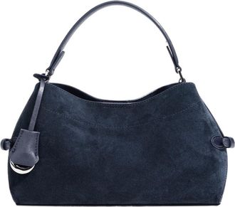Generic Suede Leather Tote Bag Vintage Retro Shoulder Crossbody, Compatible For Women Commuter Purse Handbag(Gem Blue)