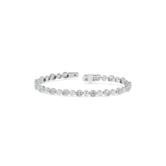 Diamond2Deal Sterling Silver 4.52 Ct Multi-Shape Lab Grown Diamond Tennis Bracelet 7 VS1, F-E