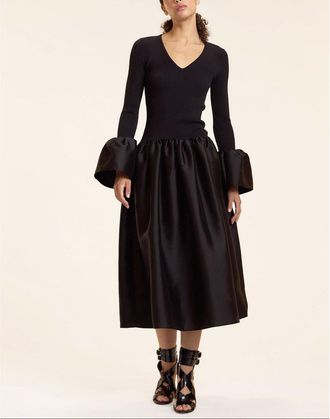 Cynthia Rowley Rib Knit Silk Wool Combo Dress
