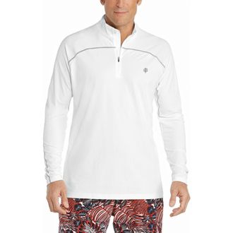 Coolibar Mens Zip Rash Guard - UPF 50+ Sun Protection - Nocona in White at Nordstrom, Size Xx-Large