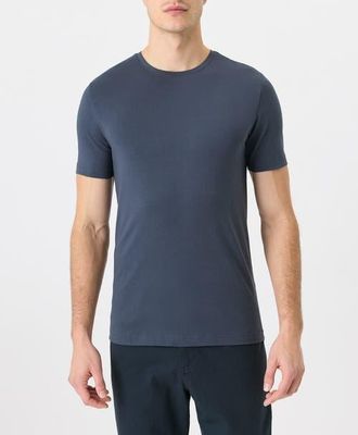 Pact Luxe Essential Slim Fit Crewneck Tee Made With Organic Cotton in Steel Blue at Nordstrom, Size Xx-Large