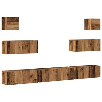Berkfield Home 7 Piece TV Cabinet Set Wall-mounted Old Wood Engineered Wood