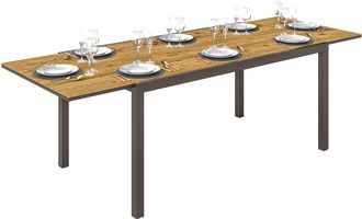 OEM Mesa De Comedor Exterior Extensible De 160-240 Cm Para 6-8 Personas Mesa De Jard&iacute;n Rectangular Para Terraza Marr&oacute;n
