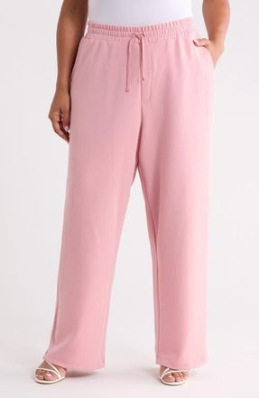 Bernardo Tie Waist Sweatpants With Piping in Blush at Nordstrom, Size 1X