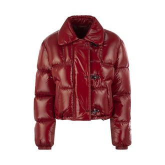 Fay Down Jackets, female, Red, Size: M Cropped Down Jacket