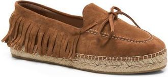 Free People Faraway Fringe Espadrille in Tan Suede at Nordstrom, Size 11