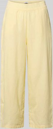 b.young B.Young Culotte aus Leinen-Viskose-Mix mit elastischem Bund in Hellgelb, Gr&ouml;&szlig;e 34