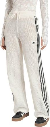adidas Originals Firebird Open Knit Track Pants in Off White at Nordstrom, Size Small