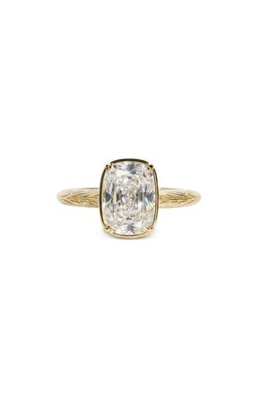Sterling Forever Cushion Cut Sterling Silver Ring in Gold at Nordstrom, Size 10